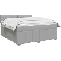 vidaXL Boxspringbed met matras Lichtgrijs 140 x 190 cm Stof