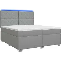 vidaXL Boxspringbed met matras, lichtgrijs, 200 x 200 cm, gestoffeerd