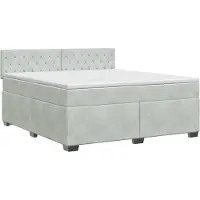 vidaXL Boxspringbed met matras Lichtgrijs 140 x 190 cm Fluweel