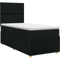 vidaXL Boxspringbed met matras met hoofdeinde Zwart 100 x 200 cm Stof