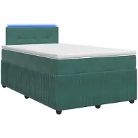 vidaXL boxspringbed met matras, donkergroen, 120 x 190 cm, fluweel