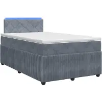 vidaXL Boxspringbed met matras, donkergrijs, 120 x 200 cm, fluweel