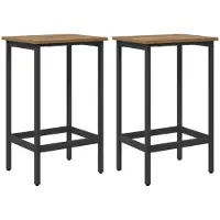 vidaXL Barkruk 2 st Artisanaal eiken 40 x 32 x 64 cm Bewerkt hout