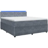 vidaXL Boxspringbed met matras, donkergrijs, 140 x 190 cm, fluweel