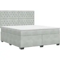 vidaXL Boxspringbed met matras Lichtgrijs 140 x 190 cm Fluweel