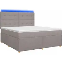 vidaXL Boxspringbed met matras, taupekleurig, 140 x 200 cm, met stoffen bekleding