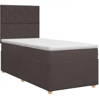 vidaXL Boxspringbed met matras Donkerbruin 100 x 200 cm Stof