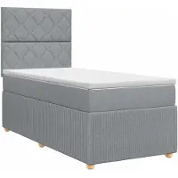vidaXL Boxspringbed met matras Lichtgrijs 90 x 190 cm Stof