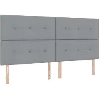 vidaXL LED Boxspringbed met Matras Lichtgrijs 200 x 200 cm Stof
