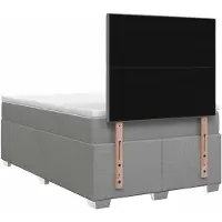 vidaXL Boxspringbed met matras Lichtgrijs 120 x 200 cm Stof