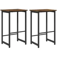 vidaXL Barkruk 2 st Gerookt eiken 40 x 32 x 74 cm Bewerkt hout