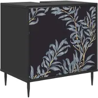 vidaXL Badkamerkast DOKKUM Zwart eiken 60 x 40 x 61 cm Bewerkt hout