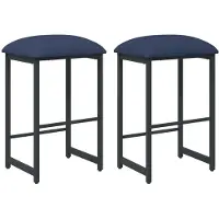 vidaXL Barkruk, 2 stuks, blauw, 40 x 32 x 74 cm, houtvezel