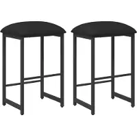vidaXL Barkruk, 2 stuks, zwart, 40 x 32 x 74 cm, houtvezel
