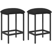 vidaXL Barkruk, 2 stuks, zwart, 40 x 32 x 74 cm, houtvezel