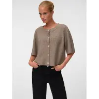 Vero Moda Gebreid vest 'VMSoffe' grijs gemêleerd