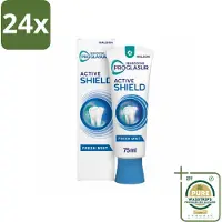 Sensodyne - Tandpasta - ProGlasur Active Shield - Fresh Mint - Frisse Munt - 75 ml - Voordeelverpakking - 24 stuks - Gevoelige tanden - Gaatjes