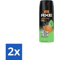 Axe 2 x - Deodorant Spray - Jungle Fresh - Tropische Geur - Verfrissend - 150 ml - Deodorant - Jungle Fresh - Tropische Geur - Deodorant Spray - Frisse Geur