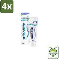 Sensodyne - Tandpasta - Complete Protection + Cool Mint - Koele Munt - 75 ml - Voordeelverpakking - 4 stuks - Tandpasta gevoelige tanden - Tandgevoeligheid