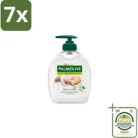 Palmolive 7 x - Amandelmelk - Handzeep Met Pomp - Milde Reiniging - 300 ml - Grootverpakking - Handzeep - Amandelmelk - Natuurlijke Handzeep - Milde Reiniging - Handen Verzorgen
