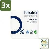 Neutral 3 x - Zeep - Bar Soap - Gevoelige huid - 2 Bars - Grootverpakking - Gevoelige Huid - Zeep - Zeep Voor Gevoelige Huid - Parfumvrije Zeep - PH-neutrale Zeep