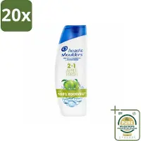 Head & shoulders 20 x - Shampoo - 2-in-1 - Apple Fresh - 100% Roosvrij - 300 ml - Grootverpakking - Anti-roos Shampoo - Hoofdoorzaak Roos - Microbioom Balans - Roosvrij Shampoo - Apple Fresh