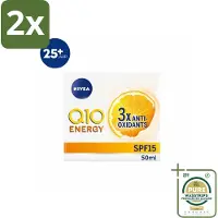 Nivea - Q10 Energie Dagcrème - Anti-Rimpel Crème - Normale & vermoeide huid - SPF 15 - Met Vitamine C & Q10 - 50 ml - Voordeelverpakking - 2 stuks - Dagcrème - Vitamine C