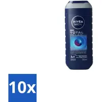 Nivea 10 x MEN - Douchegel - Total Relax - 250 ml - Douchegel Mannen - Ontspanning Douche - Rustgevende Geur - Gezicht En Haar Reinigen - Huid Verzorgen