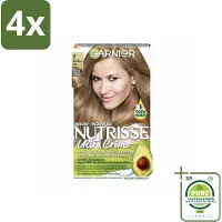 Garnier - Nutrisse Ultra Crème 7 - Haarkleuring - Natuurlijk Blond - Intens Voedend - Permanente Kleur - Voordeelverpakking - 4 stuks - Haarverf - Permanente haarkleuring