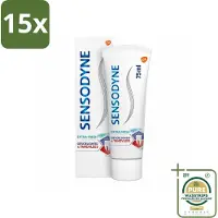 Sensodyne 15 x - Tandpasta - Gevoeligheid & Tandvlees - Extra Fresh - 75 ml - Grootverpakking - Gevoelige Tanden - Gezond Tandvlees - Tandpasta - Tandplak - Frisse Adem