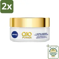 Nivea - Q10 Power Dagcrème Extra Voedend - Anti-Rimpel Crème - SPF 15 - Biologische Arganolie - Droge huid - 50 ml - Voordeelverpakking - 2 stuks - Anti-rimpelcrème - Droge huid