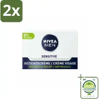Nivea MEN - Sensitive - Dagcrème Gezicht - 50 ml - Voordeelverpakking - 2 stuks - Gevoelige huid - Dagcrème