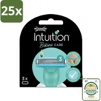 Wilkinson 25 x Intuition - Navulmesjes - Bikini Care Duo - Praktisch - 3 mesjes - Grootverpakking - Intieme Zone Scheren - Bikini Care - Gevoelige Huid Scheren - Navulmesjes - Scheren Voor Vrouwen