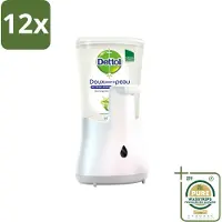 Dettol - Automatische Zeepdispenser - No-Touch Zilver met Aloe Vera - 250 ml - Voordeelverpakking - 12 stuks - Antibacterieel - Aloe vera