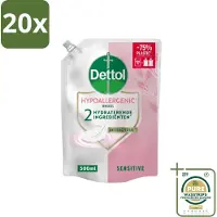 Dettol 20 x - Handzeep Navulling - Hypoallergenic - Sensitive - 500 ml - Grootverpakking - Handzeep Navulling - Hypoallergenisch - Gevoelige Huid - Antibacterieel - Handverzorging