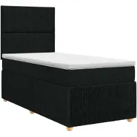 vidaXL Boxspringbed met matras met hoofdeinde Zwart 90 x 200 cm Stof