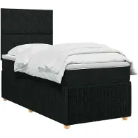 vidaXL Boxspringbed met matras met hoofdeinde Zwart 100 x 200 cm Stof