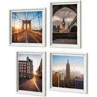 Coloray 4-Delige Schilderij Set - Een Serie Foto'S Met Stadseten En Een Uitzicht Op Londen. - 40 x 40 En 40 x 60 - Wanddecoratie - Moderne Interieurdecoratie