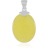 Cavill - Zilveren Hanger - 925 Sterling Zilver - Gele Chalcedoon 7,8 ct Ovaal - Monosono Collectie - Handgemaakt Edelsteen Sieraad