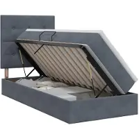 vidaXL Opslag bed met matras Donkergrijs 100 x 200 cm Fluweel