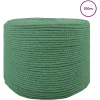 vidaXL Katoenen Touw 8 mm 100 m Groen 100% katoen