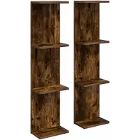 vidaXL Wandplank 2 st Gerookt eiken 22 x 15 x 100 cm