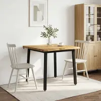 vidaXL 60 x 55 x 75 cm Massief Acacia Hout Wit en zwart Rechthoekig