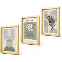 Coloray 4-Delige Schilderij Set - Geometrische abstracte botanische patronen poster - 20 x 30 cm - Muurdecoratie - Decoratieve Schilderijen - Wohnzimmer - Stijlvolle Muurdecoratie