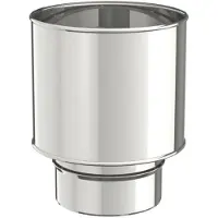 Opsinox EWTB Kachelbuis Enkelwandig Inox Kap anti-wind (KAW) Ø150mm