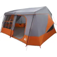 vidaXL Gezinstent met regenhoes waterdicht 9-persoons Grijs en Oranje