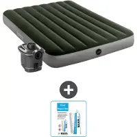 Intex luchtbed - tweepersoonsbed - 137 x 191 x 25 cm - groen - inclusief pomp - reparatieset