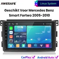 AWESAFE Autoradio - Geschikt Voor Mercedes Benz Smart Fortwo 2005 t/m 2010 - Draadloos Carplay Android Auto - Linux systeem - Touchscreen - Bluetooth Wifi - 2005 2006 2007 2008 2009