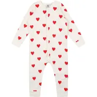 Petit Bateau Overall 'Dors' rood / natuurwit