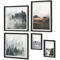 Coloray 5-Delige Schilderij Set - Natuurlijke Berglandschappen En Uitzichten Op Zee - 50 x 50 cm, 20 x 30 cm En 40 x 60 cm - Wanddecoratie - Schilderijen Set - Interieur - Muurdecoratie